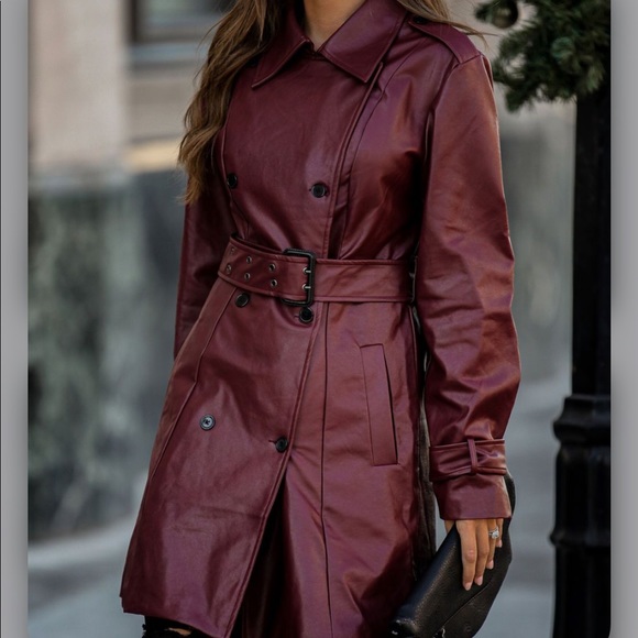 COPY - Vici- Valentin Pocketed Faux Leather Trench Coat - Picture 2 of 12